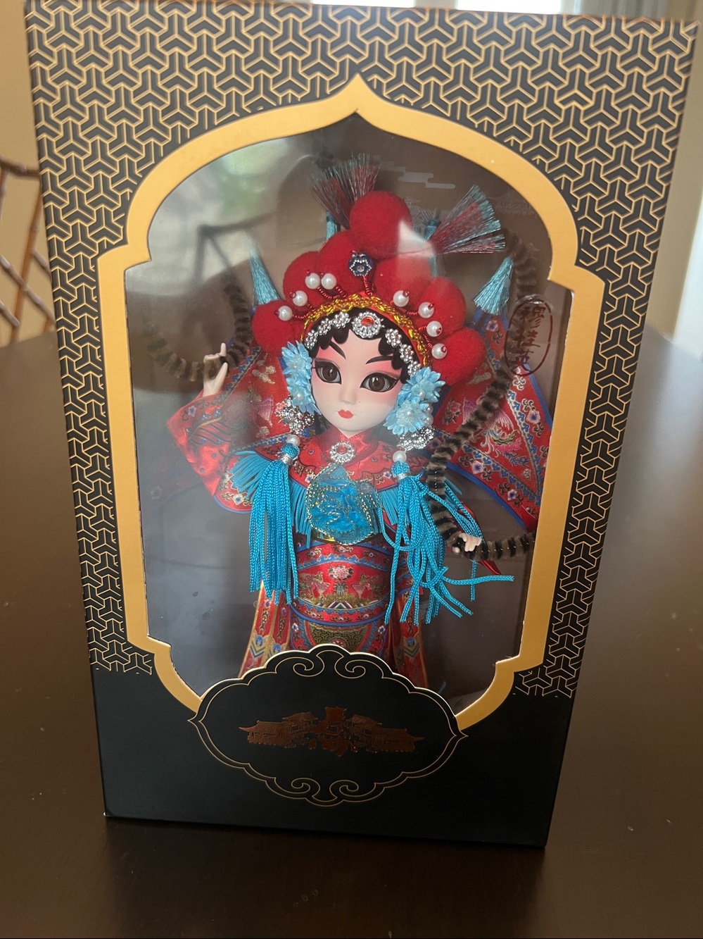 Chinese Beijing Opera Silk Doll Figurine Handcrafted New in Box